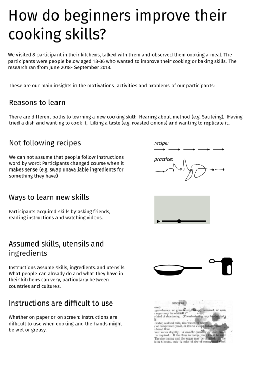 Poster summarizing the research into improving cooking skills